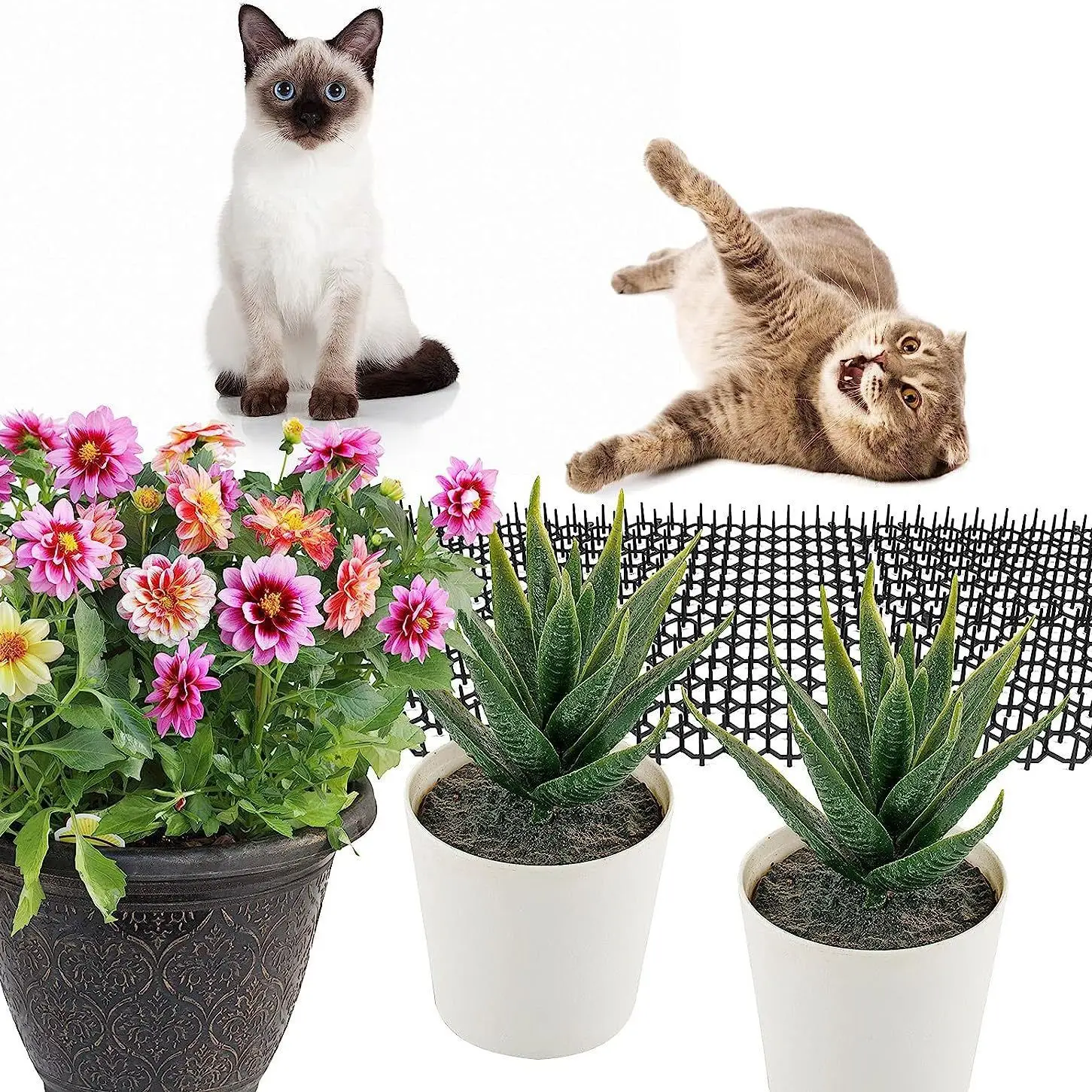 Gardening Cat Scat Mat Repellent Mat Anti-Cat With Prickle Strips Spikes Straps Prevent Cats&dogs From Digging Garden Supplies