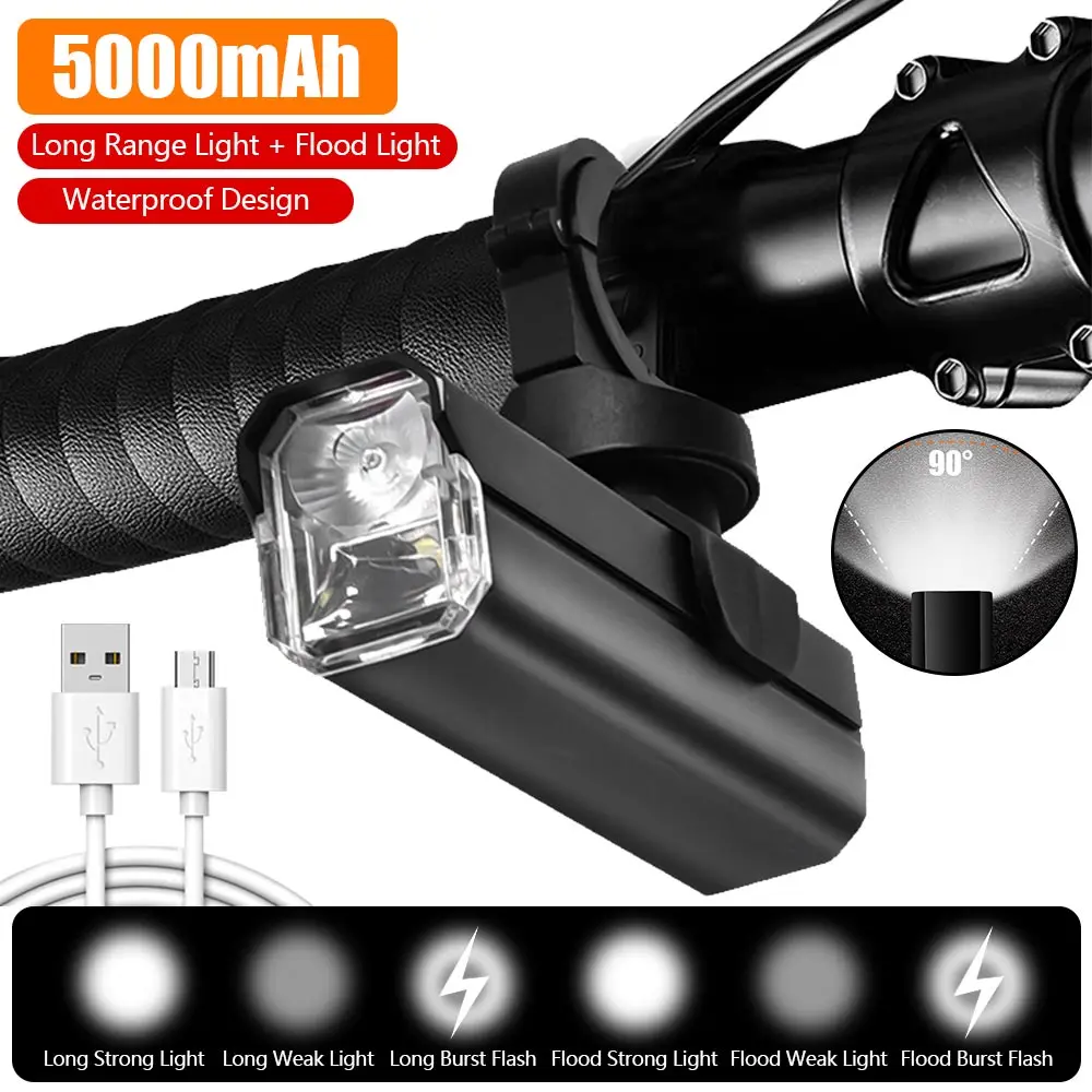 

VASTFIRE Bicycle Light 5000mAh Bike Light Lamp IPX6 Flashlight Aluminum Front Lamp Type-C Charging MTB Cycling Highlight