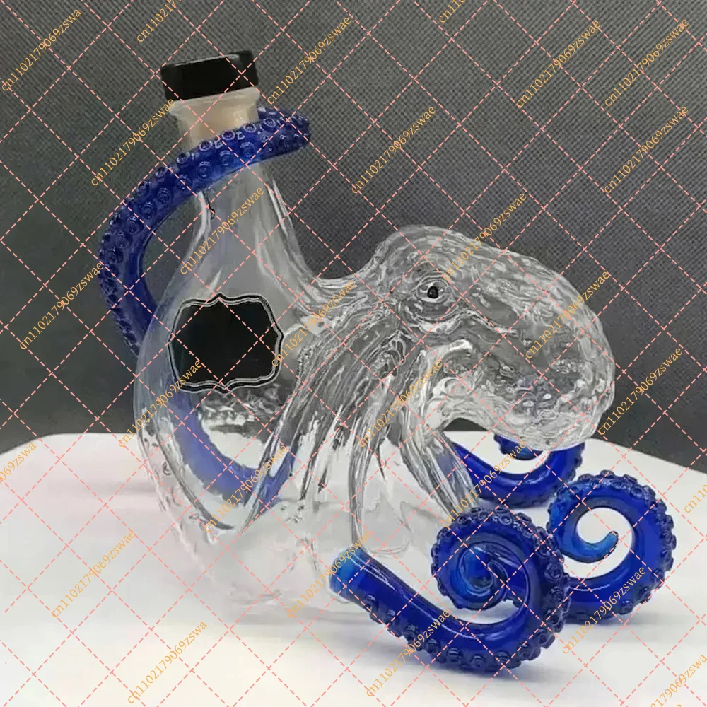 Vintage Nautical Octopus Shape Glass Wine Decanter Stylish Red Wine Dispenser Home Bar Decor Unique Gift for Collectors