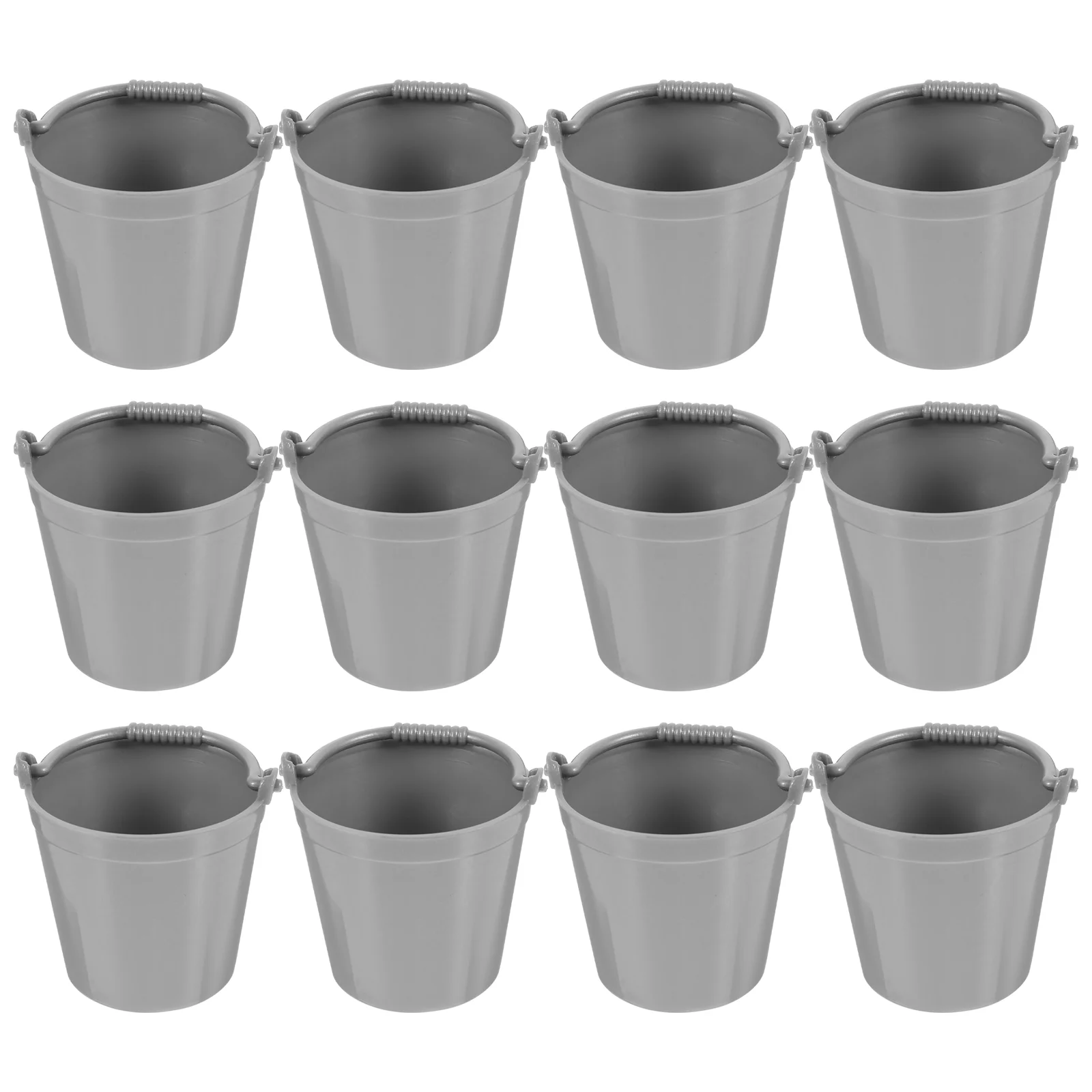 

12 Pcs Hoops House Bucket Buckets Water Model Dollhouse Plastic Barrel Prop Mini Child