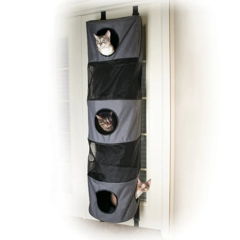 Multi-layer cat hammock, villa climbing frame door hanging bed supplies, pet free punching super cat nest universal