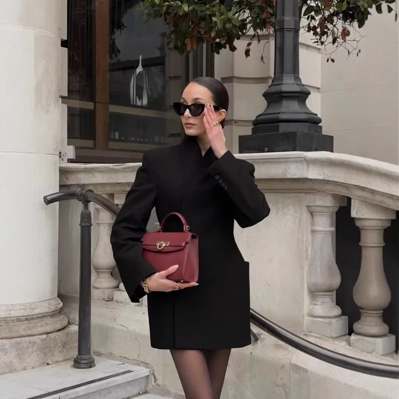 Women's Clothing Luxury Brand Design High-end Blazers Jacket Office Lady Suit Coats White Black Blazer Long-sleeved Top Jacket