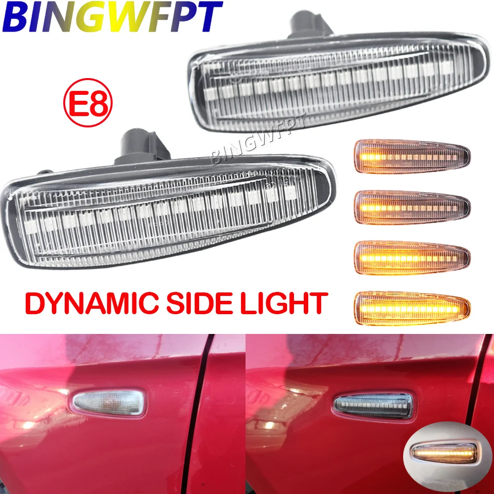 For Mitsubishi Lancer Evolution Evo X Outlander Sport RVR ASX Mirage 2014-2019 LED Dynamic Turn Signal Side Marker Light