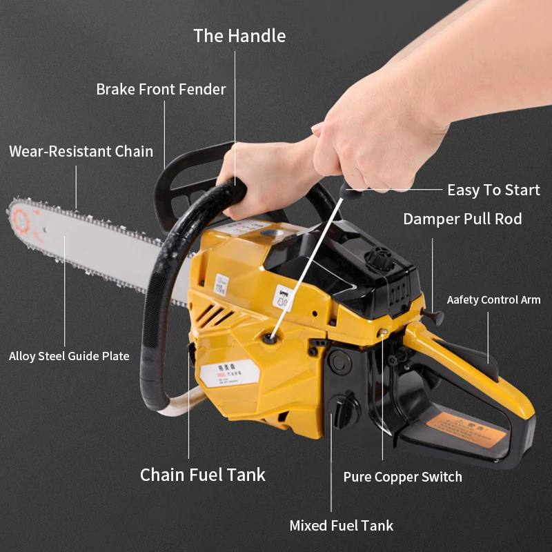 High Power Chainsaw 3.9KW Cutting Machine For Forestry And Garden Tree Trimming Efficient Brushless Motor Professional Wood Saw