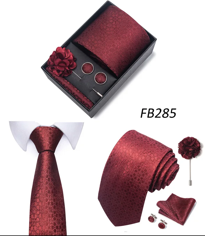 Neue Designer Blau Rot Grün Paisley Krawatten Für Männer Hochzeit Party Krawatte Luxus Krawatte Einstecktuch Cufllink Brosche Set – Detail 26