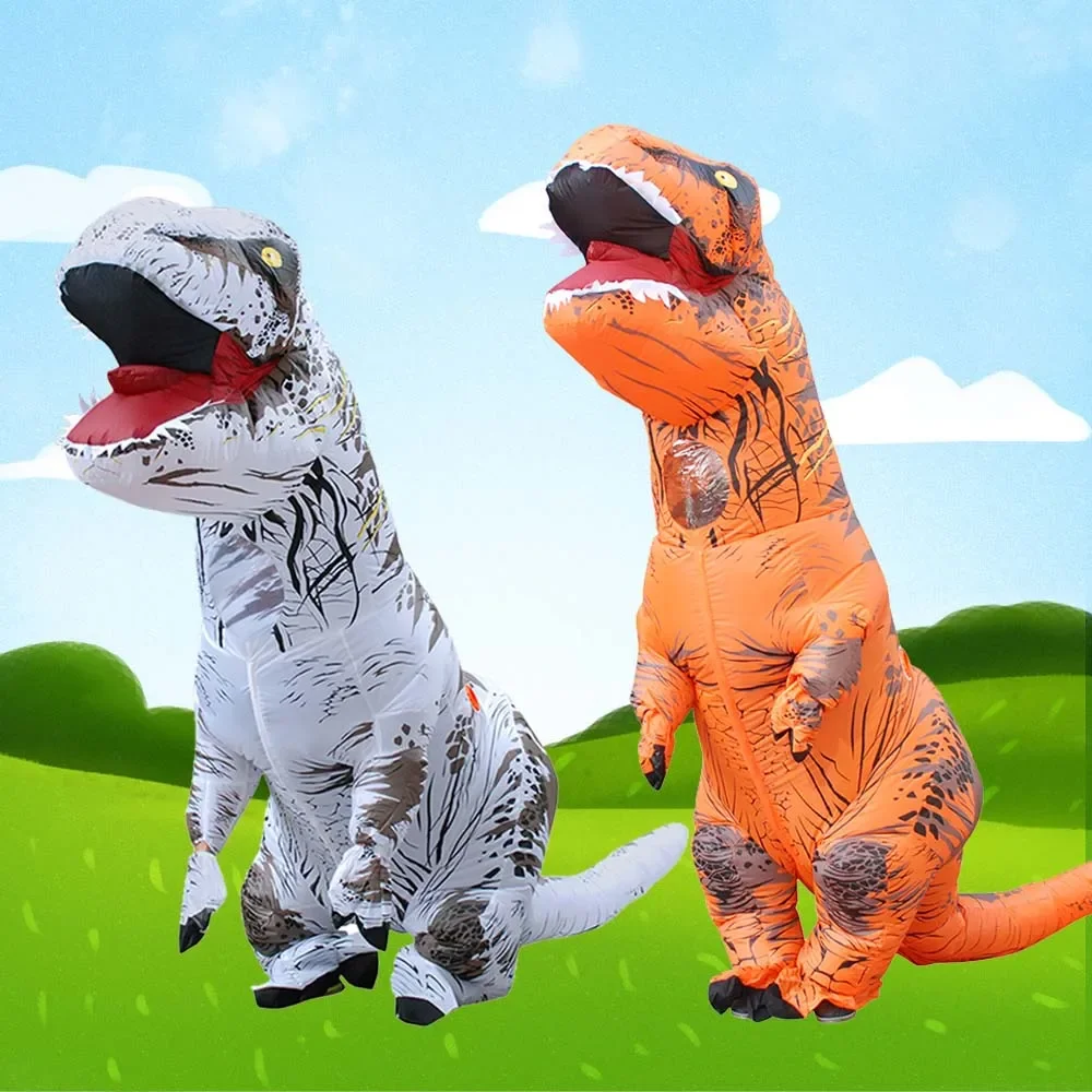 Volwassen Rollenspel Fancy Mascotte Verkleden, Halloween Anime Kids T-Rex Opblaasbaar Pak Dinosaurus Kostuum Kinderen