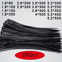 100 unids/bolsa brida de nailon de plástico autoblocante negro blanco brida para cables Industrial anillo de sujeción organizar Cables fijación de cables