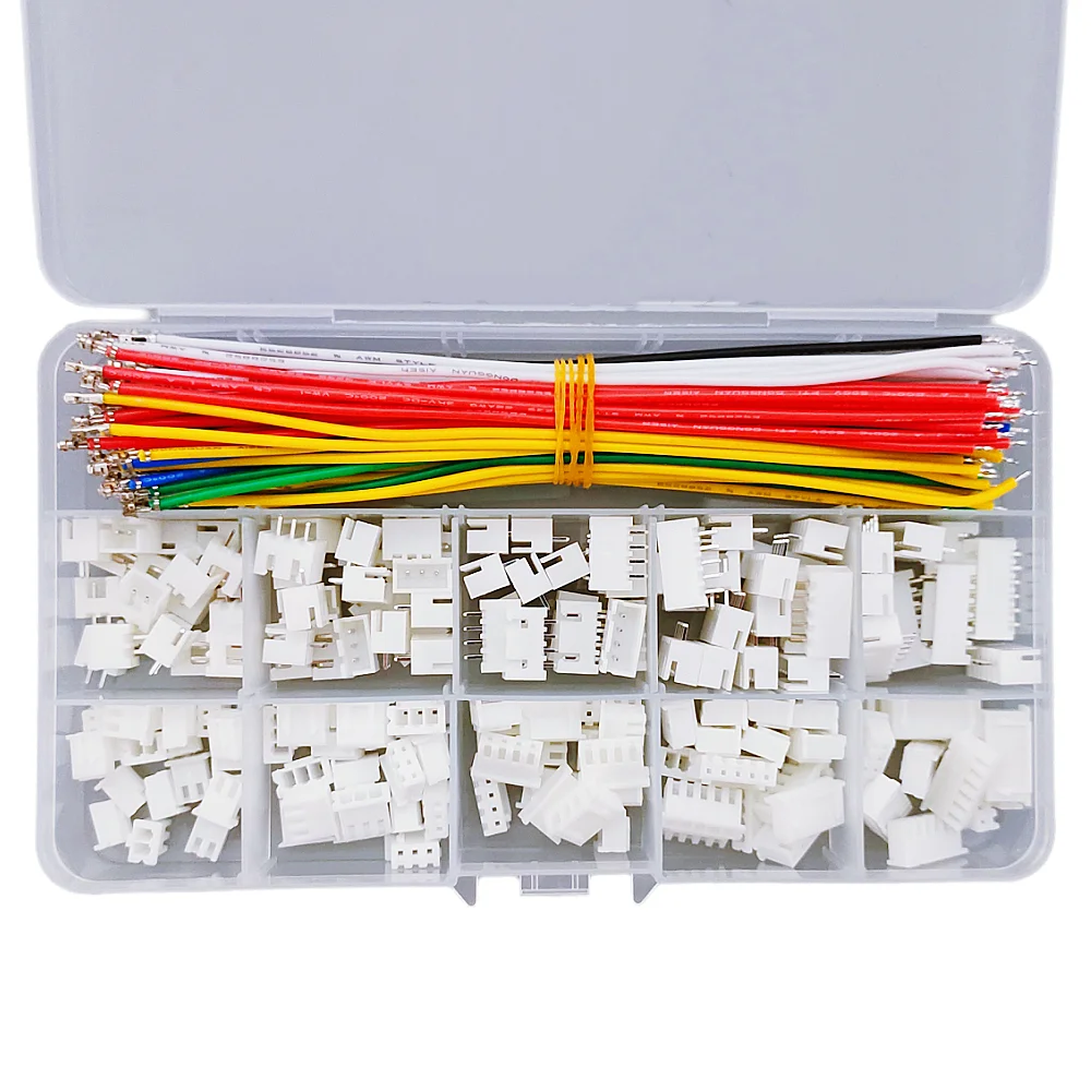 JST XH 2.54mm Connector Socket Kit with Pre-Crimped Silicone Wire 2/3/4/5/6 Pin Housing Adapter Cable Male Female Connector