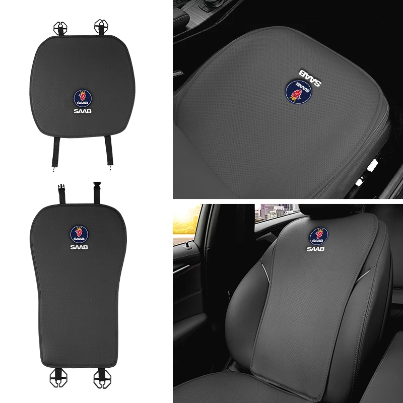 Car Seat Leather Cushion Cover PU Breathable Anti Slip Chair Protector Pads For SAAB 9-4X 9-7X 9-3 9-5 9-2X 9-X 9000 900 600 99