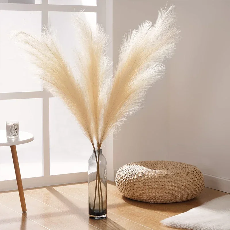 39inch Fluffy Artificial Pampas Grass Flower for Decor Boho Bouquet Flower Wedding Home Christmas Decoration Fake Flowers Reed