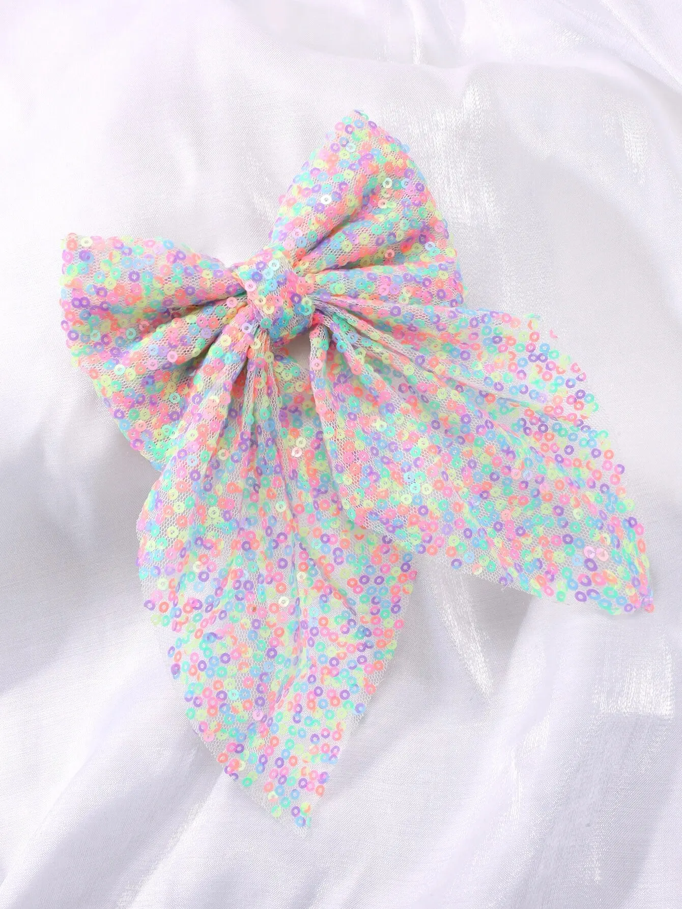 1pc Colorful Net Yarn & Glitter Bowknot Hair Clip Girl Hair Accessoires Kids Hair Clips Headwear Ideal Gift for Girls