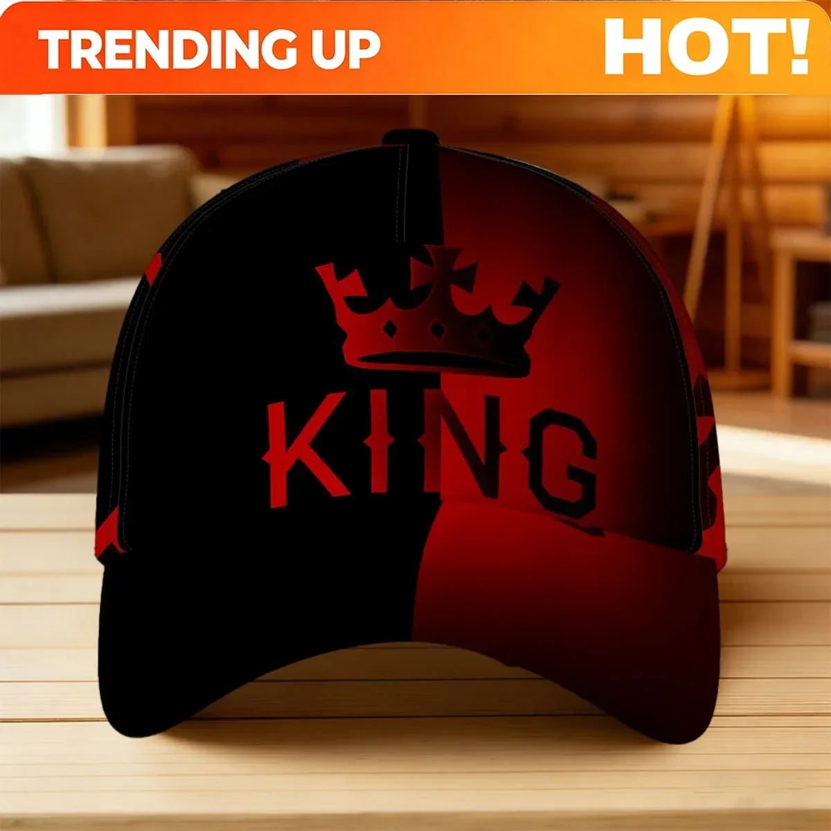 Customization 1pc Featuring A King Crown Design, This All-Over Print Duckbill Hat Is Suitable For All Seasons, Offering An Custo