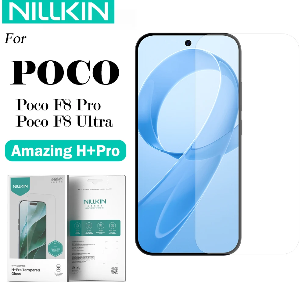 NILLKIN For POCO F8 Ultra F8 Pro H + Pro Series Screen Tempered Glass 9H Anti Explosion Screen Protector Film