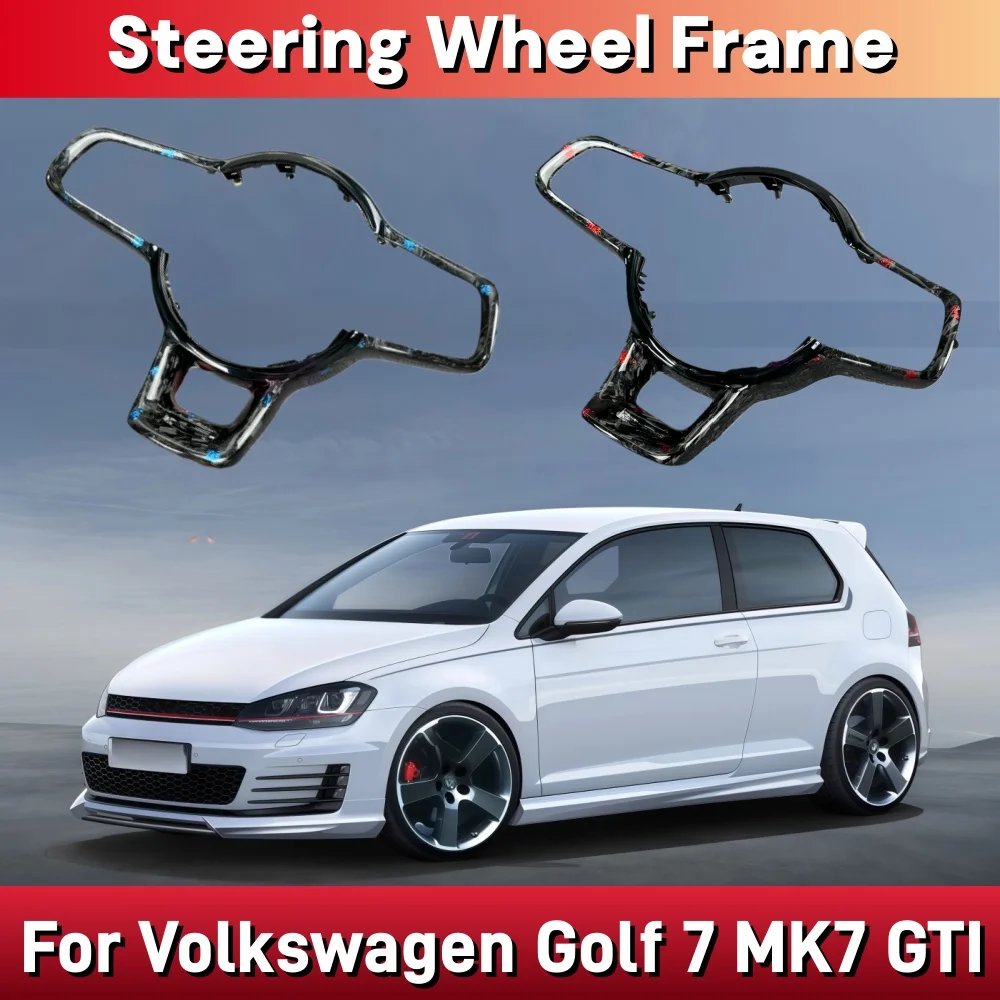 

Steering Wheel Carbon Fiber Frame For Volkswagen Golf 7 MK7 GTI Decoration Steering Wheel Accessories And Automotive Parts