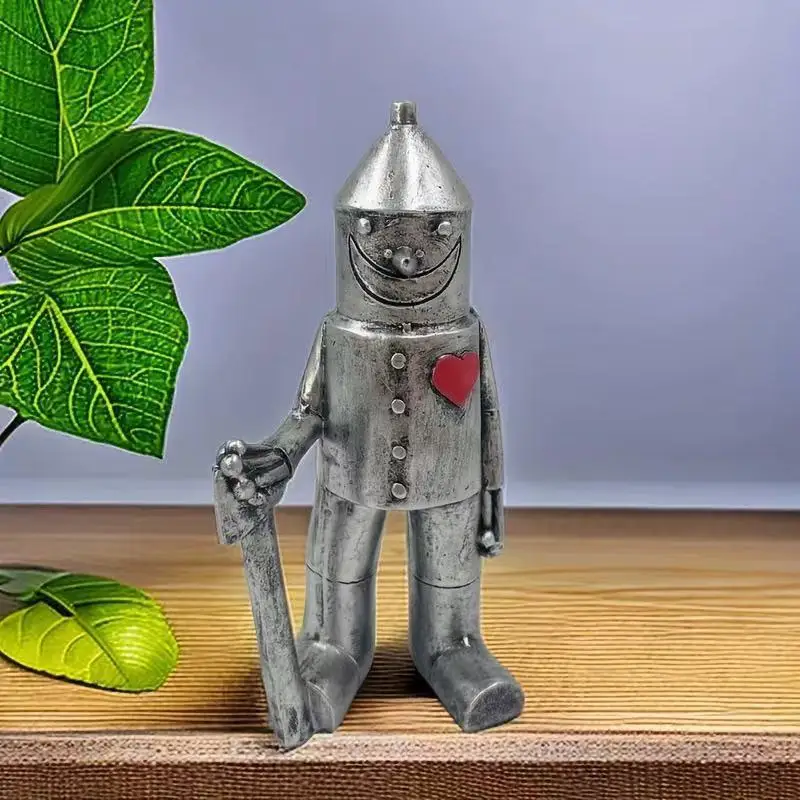 【S】Tin Man Outdoor-Statue aus Kunstharz, skurrile Gartenfigur, Rasenornament, moderne Gartendekoration für die Gartendekoration, Skulptur