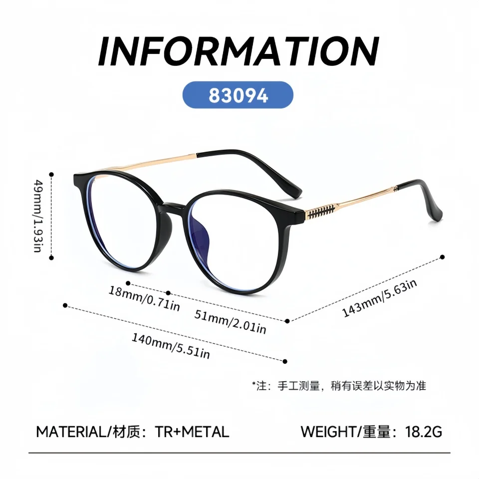 New Fashionable And Popular Hot Selling Metal Frame Neutral Daily Street Photography Office Reading Optical Prescription Glasses