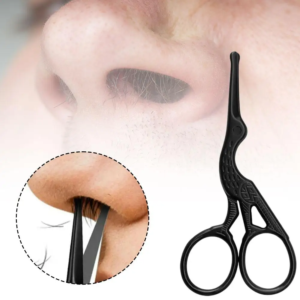 1PCS Round Tip Nose Scissors Nose Hair Trimming Scissors Round Head Nose Hair Cutting Man Facial Hair Scissor Makeup Beauty Tool