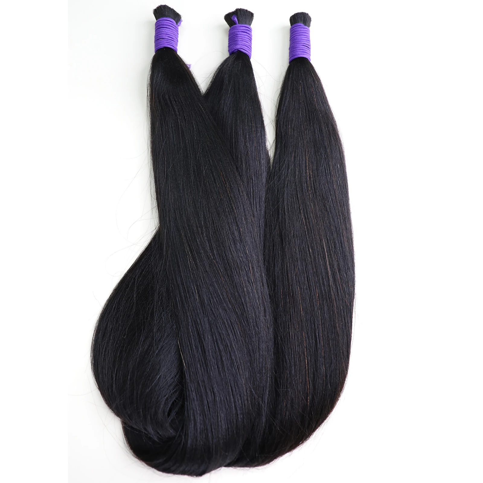 Yaki Straight Braid ing Hair Bulk Brasilianer ohne Schuss Echthaar Extensionen 100% Echthaar Natur haar Bulk für Zöpfe 14-30 Zoll