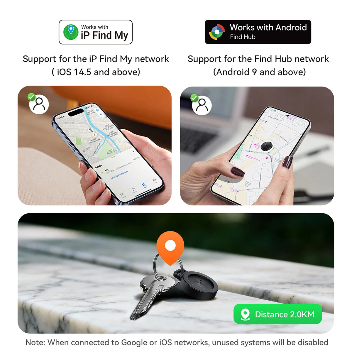 HOCO E101 Airtags per IOS e Google Sistema Android Dispositivo anti smarrimento per telefono cellulare Localizzatore personale per localizzatori di animali domestici per bambini