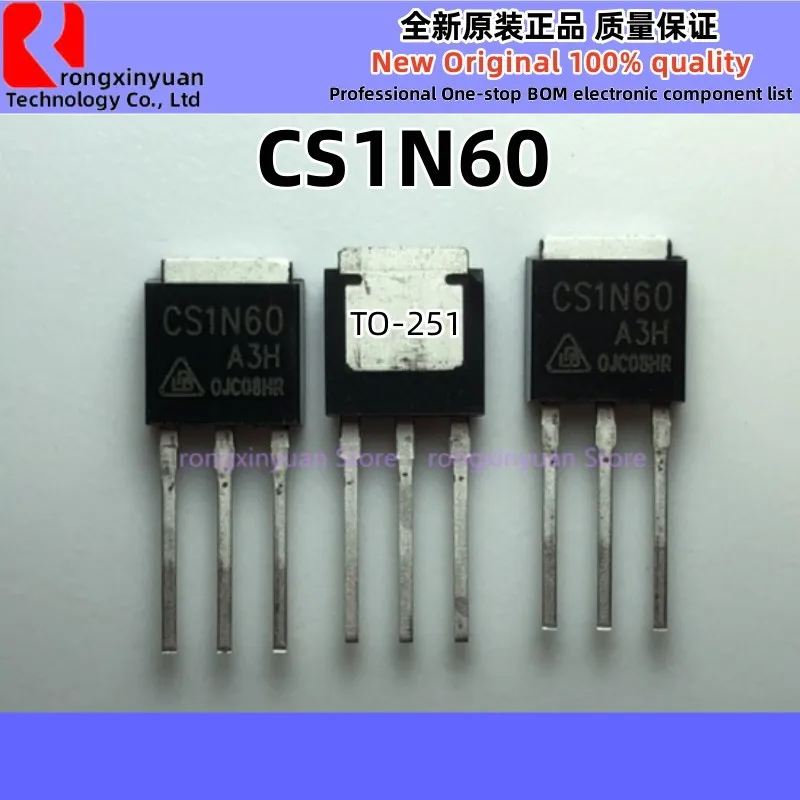 CS1N60 CS1N60A3H CS1N60C3H 1N60 CS2N60 CS2N60A3H 2N60 CS4N60 CS4N60A3HD 4N60 CL4N65D 4N65 CFU4N60 HX1N60 TO-251 100%, 10 개, 신제품