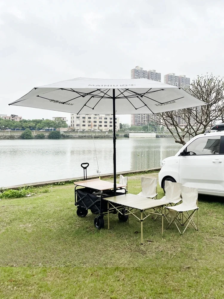 Mai Niu free canopy vinyl folding sunshade outdoor camping sunscreen self-driving tour outdoor sunshade patio umbrella