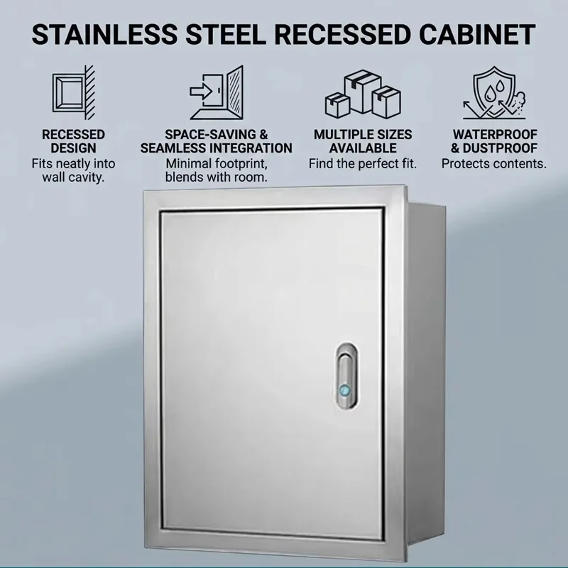 Thickened Waterproof Recessed Distribution Box, Stainless Steel Embedded Concealed Electrical Box