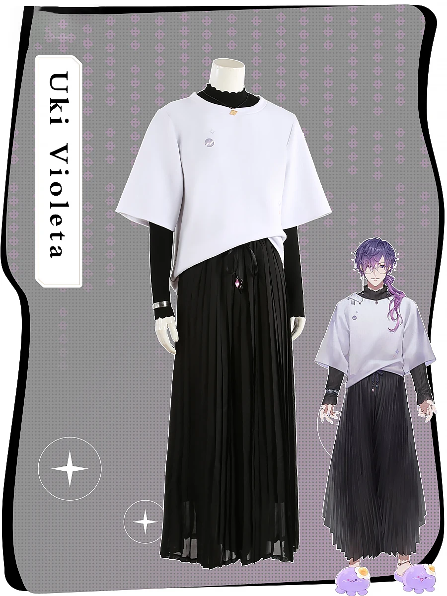 Customize Virtual Uploade Uki Violeta Cosplay New Clothes Full Set Daily Costume