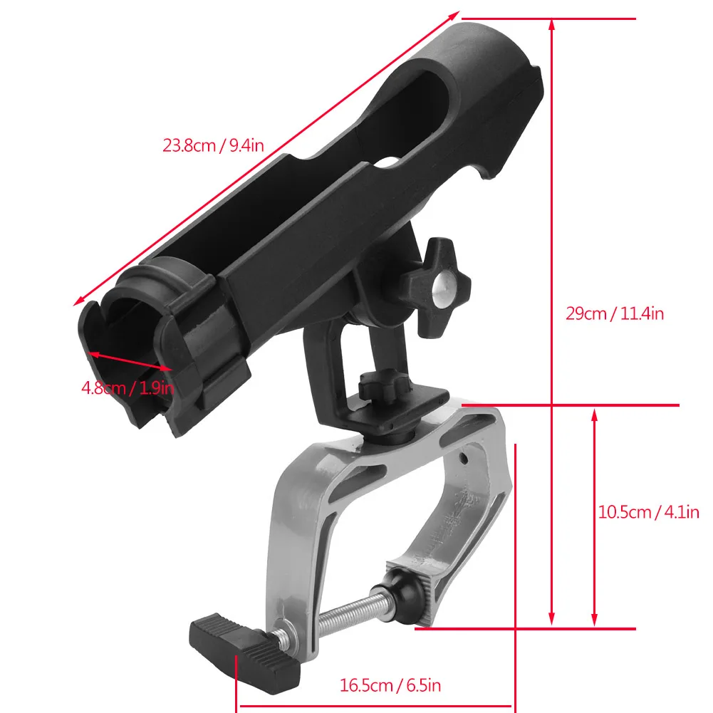 

Boat Fishing Rod Mount Fishing Rod Holder Rotatable Boat Rod Holder Kayak Raft Sides Clamp Mount Rack Fishing Tackle Accessory