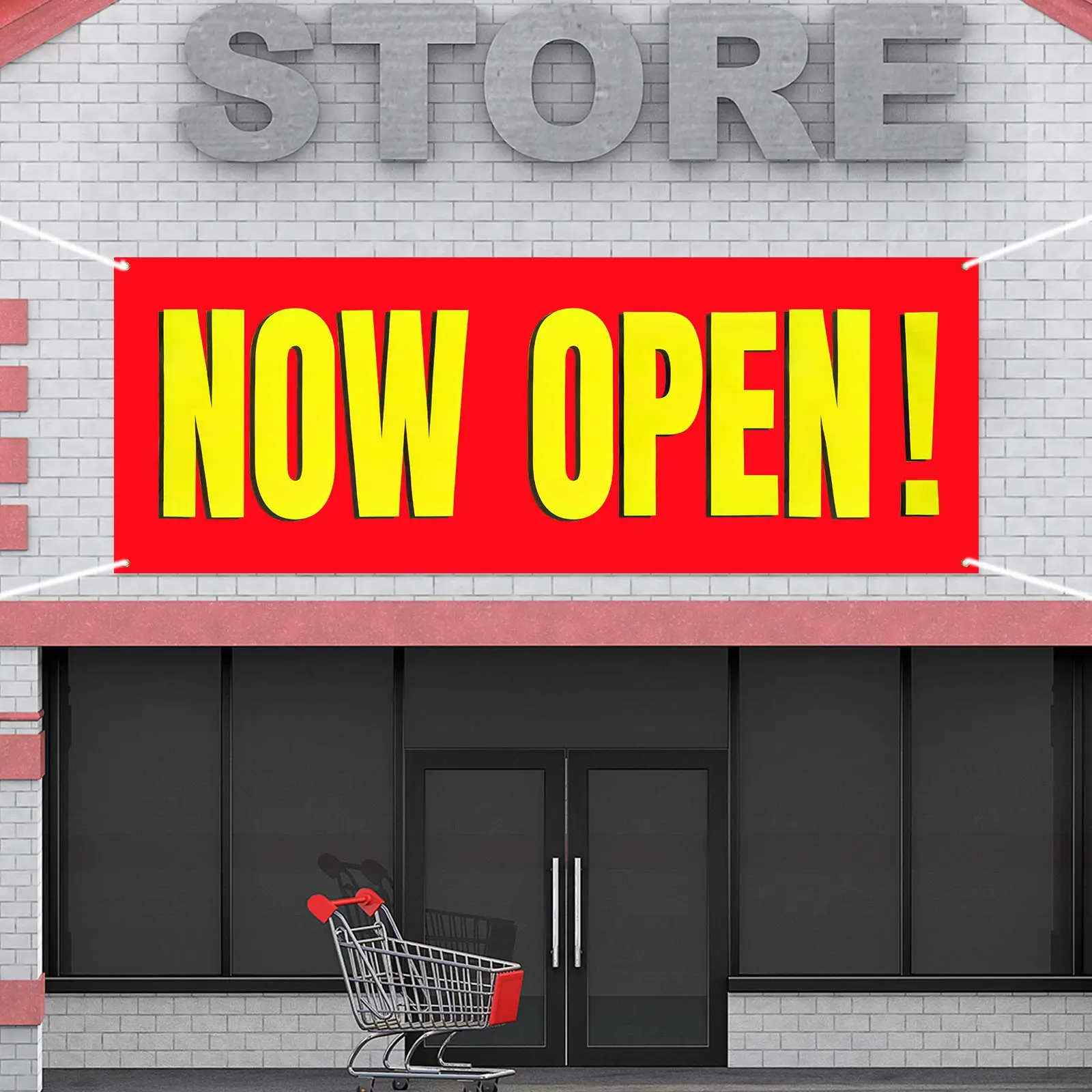 Now Open Banner Garden Outdoor Indoor Signs Polyester Store Hanging Banner Lawn Sign Liquor Banners for Business Shop Decoration