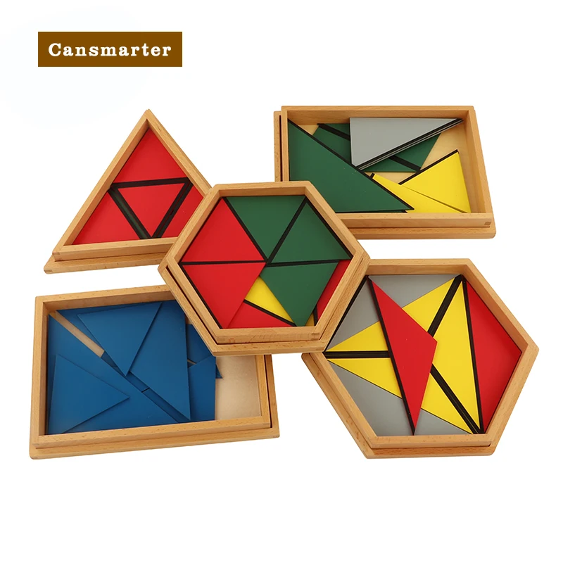 Baby Toys Montessori Material Wooden Constituting a Triangle School Box Geometric Jigsaw Puzzle  Games Learning Educational Toys