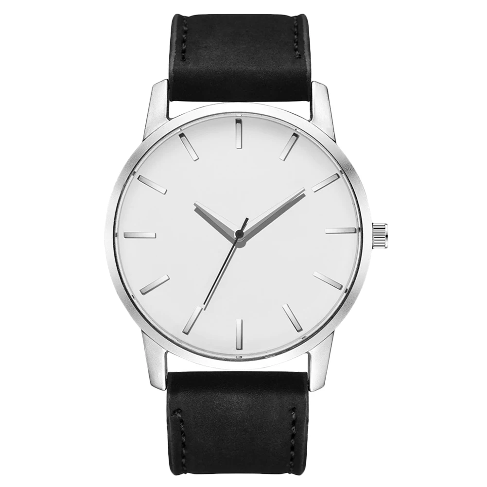 

Quartz Men Watch Formal Work Slim Bands Durable PU Adjustable Strap Safe Skin Versatile Occasions Precise Movement Male Belt