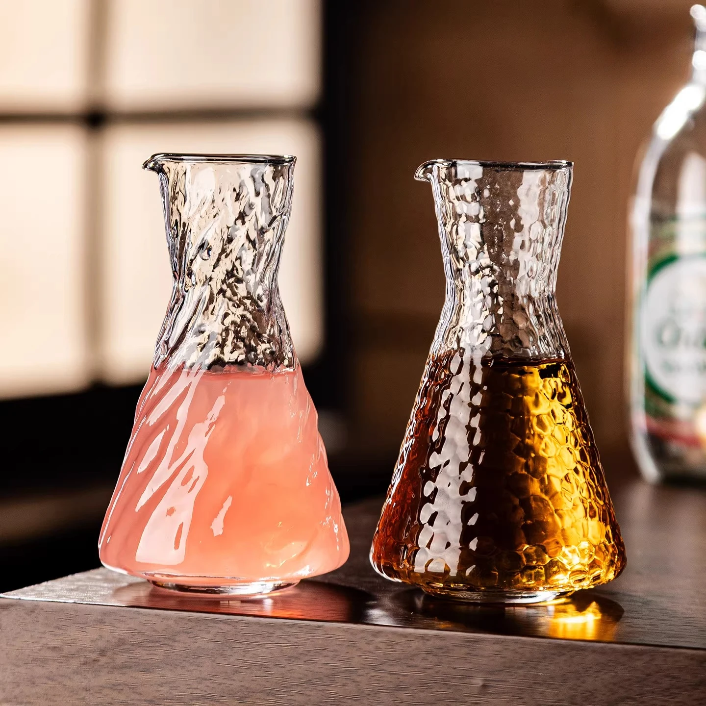 Crystal Glass Wine Dispenser Modern Simplicity Household Conical Texture Wine Pot Creative Izakaya Sake Pot Wine Utensils New