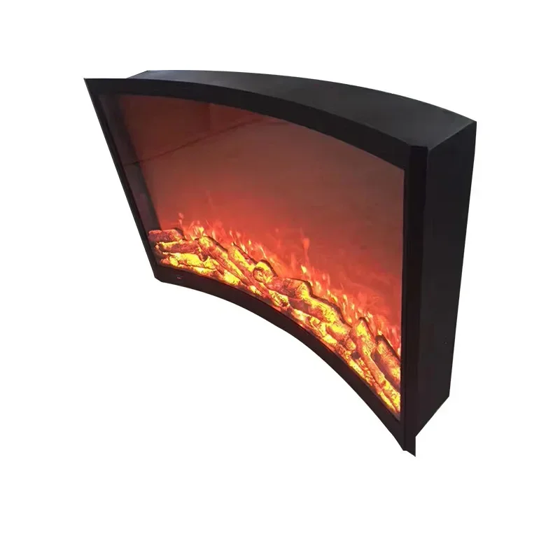 European simple embedded arc furnace core, round fireplace core, electric fireplace simulation 3D four-color core