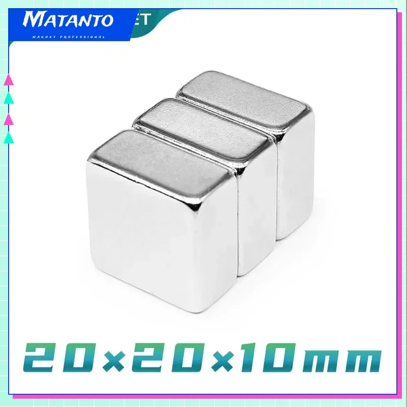 20x20x10 mm Powerful Strong Magnetic Magnets Sheet N35 Square Stong Magnets 20x20x10mm  Neodymium Magnet 20x20x10