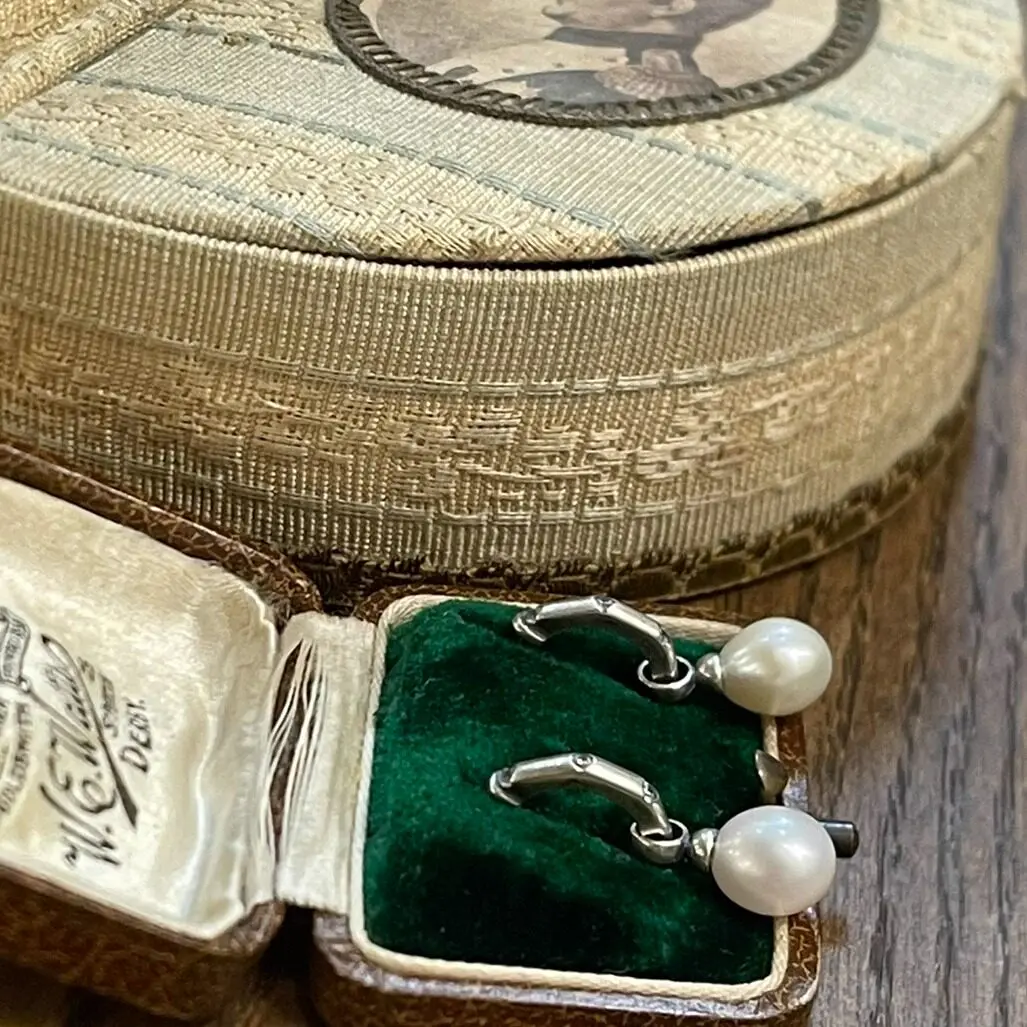 Natural Freshwater White Pearl 925 Sterling Silver Round Vintage Ear Buckle Unique Luxury Hoop Earring Fine Jewelry For Women