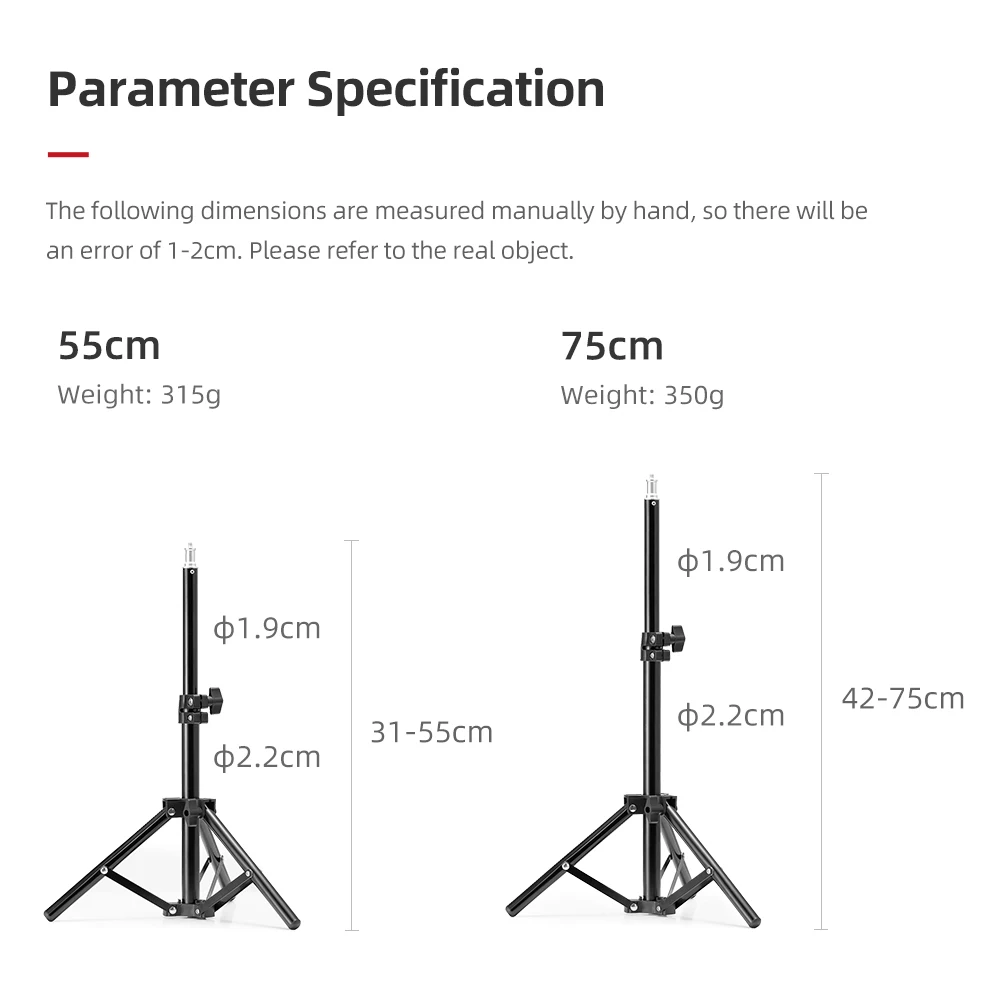 55cm 75cm MIni Tabletop Light Stand Tripod Background Support for Photo Studio Flash LED Video Light Softbox Umbrellas