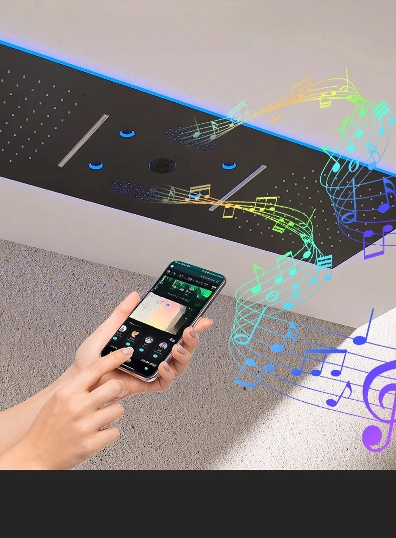 

Потолочный скрытый душ с навесом, портативное хранилище музыки Bluetooth, спинка, распыление, шесть функций