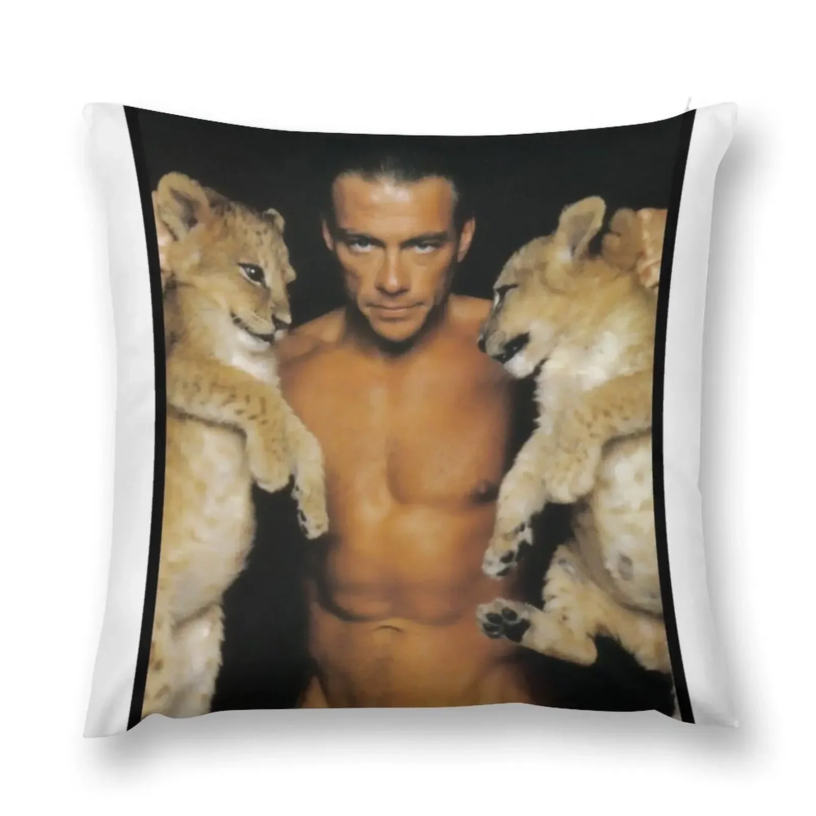 Jean Claude Van Damme Cats Throw Pillow Sitting Cushion Luxury Living Room Decorative Cushions pillow