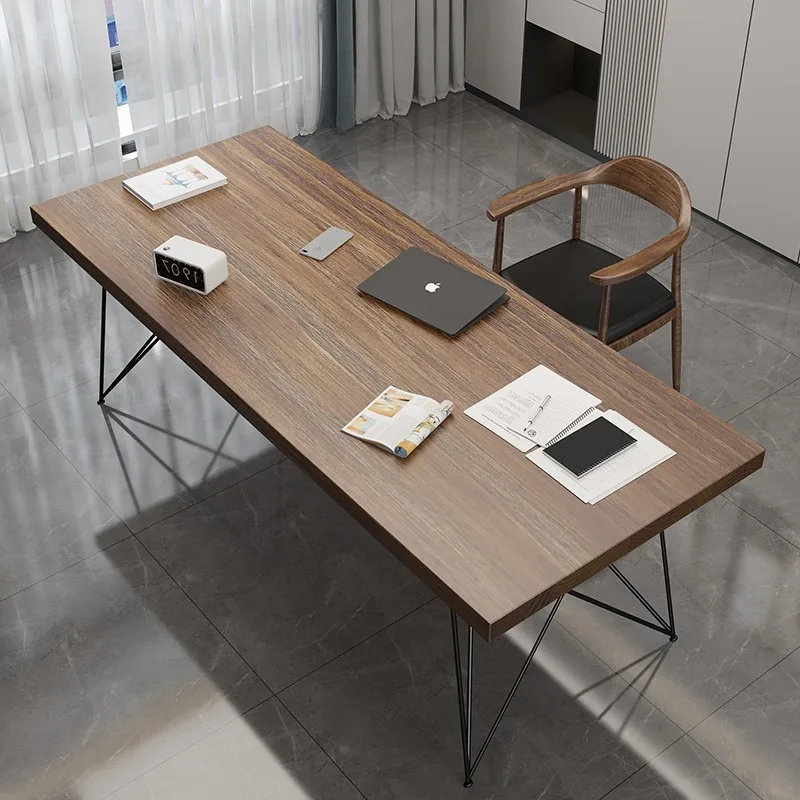 

Solid wood desktop computer desk household simple long desk Nordic desk large table modern design workbench