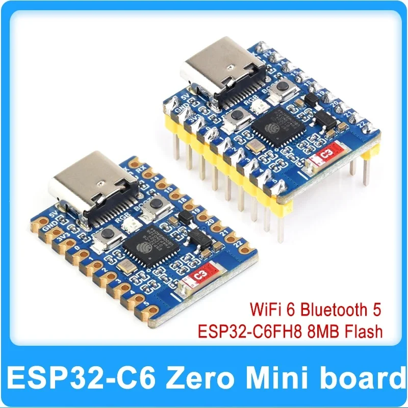 ESP32-C6 Zero Super Mini Development Board Based on ESP32-C6FH8 8MB Flash 2.4G ceramic antenna WiFi 6 Bluetooth 5 Module