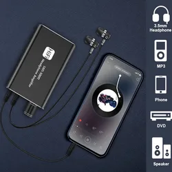 Portable Headphone Amp Rechargeable Two-Stage GAIN Switch HiFi Amplifier Compatible MP3/4 Phones PC 3.5mm Audio Digital Devices