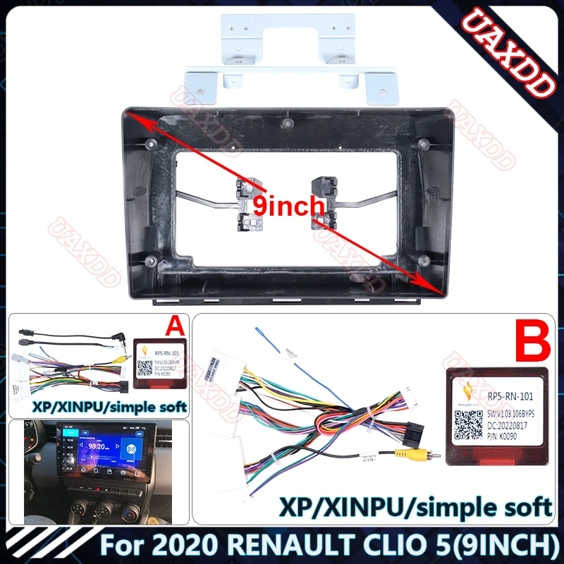 FOR RENAULT CLIO5 9INCH CAR DVD player Radio Android stereo Harness screens accessories navigation dashboard cables frame canbus