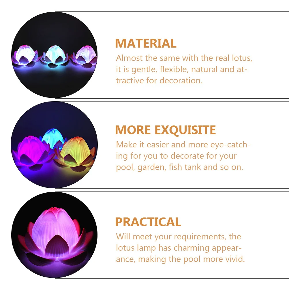 

LED Lotus Light Realistic Flexible Tabletop Buddha Lamp Lamp for Garden Wedding Party Bright Decoration