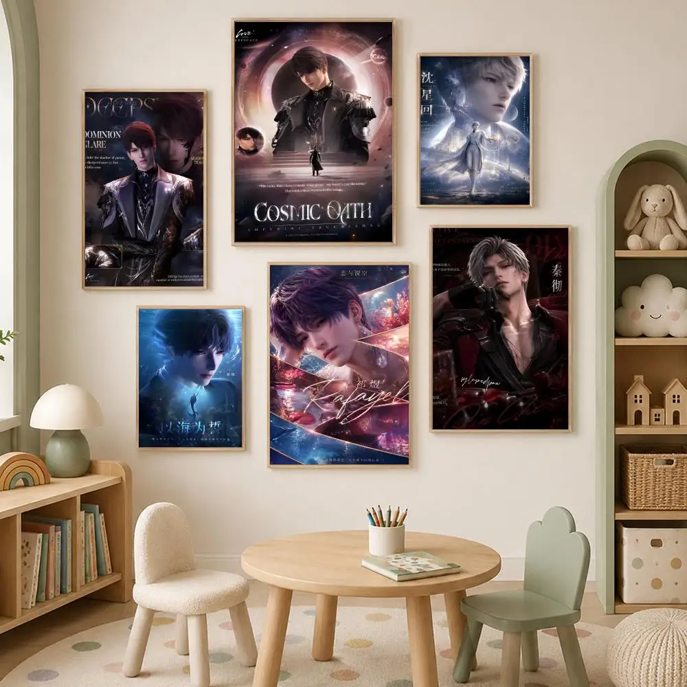 Game L-Love and Deepspace Poster Self-Stick HD PVC Wall Art Poster, Waterproof Decor for Bedroom, Living Room and Home