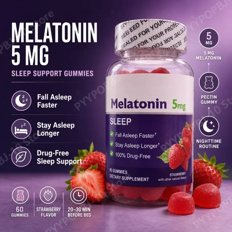 Melatonin 5mg Gummies Sleep Support 60 Counts Dietary Supplement