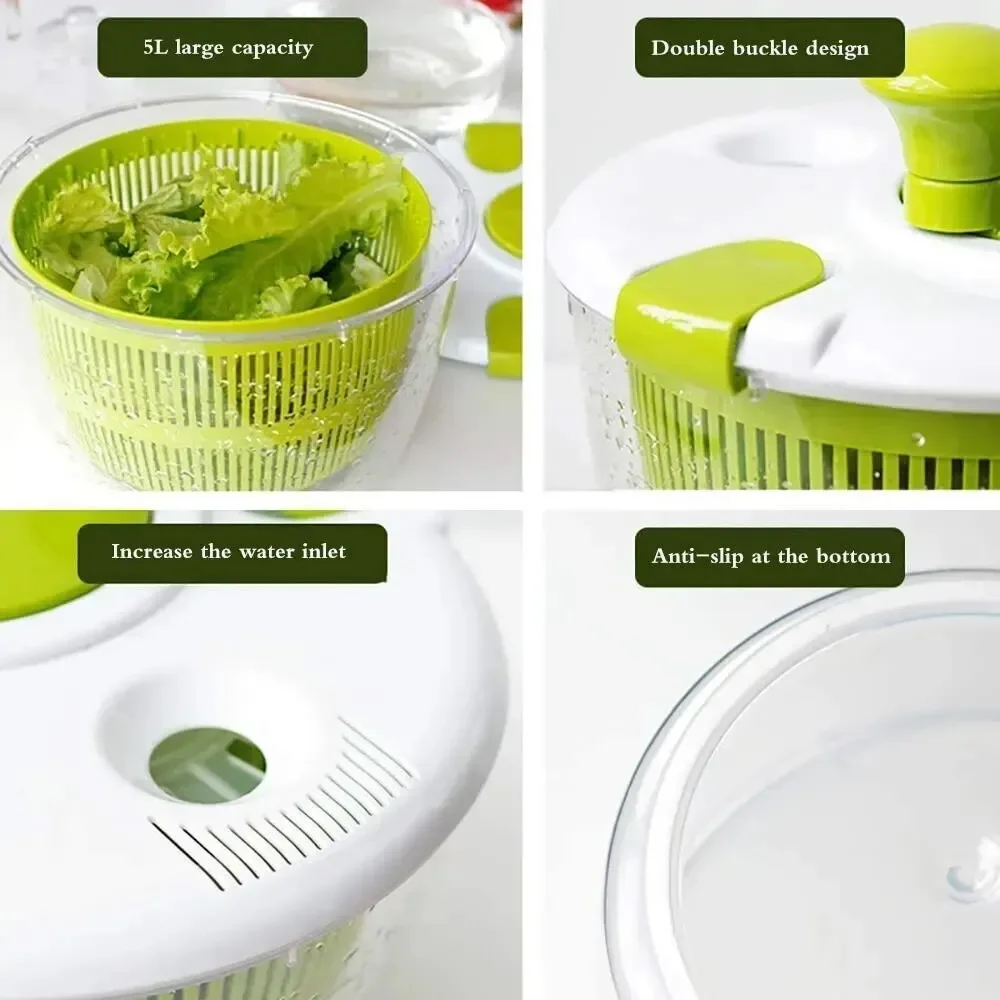 Vegetable Dehydrator Salad Manual Spin Dryer Kitchen Sink Fruit Drain Basket Living Room With Fruit Tray