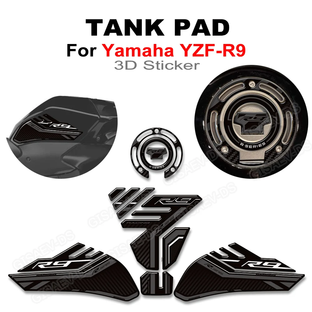 Motorcycle Tank Pad Side Grips Gas Fuel Oil Kit Knee Fairing Fender Stickers Decals For Yamaha YZF-R9 YZFR9 YZF R9 2025 2026