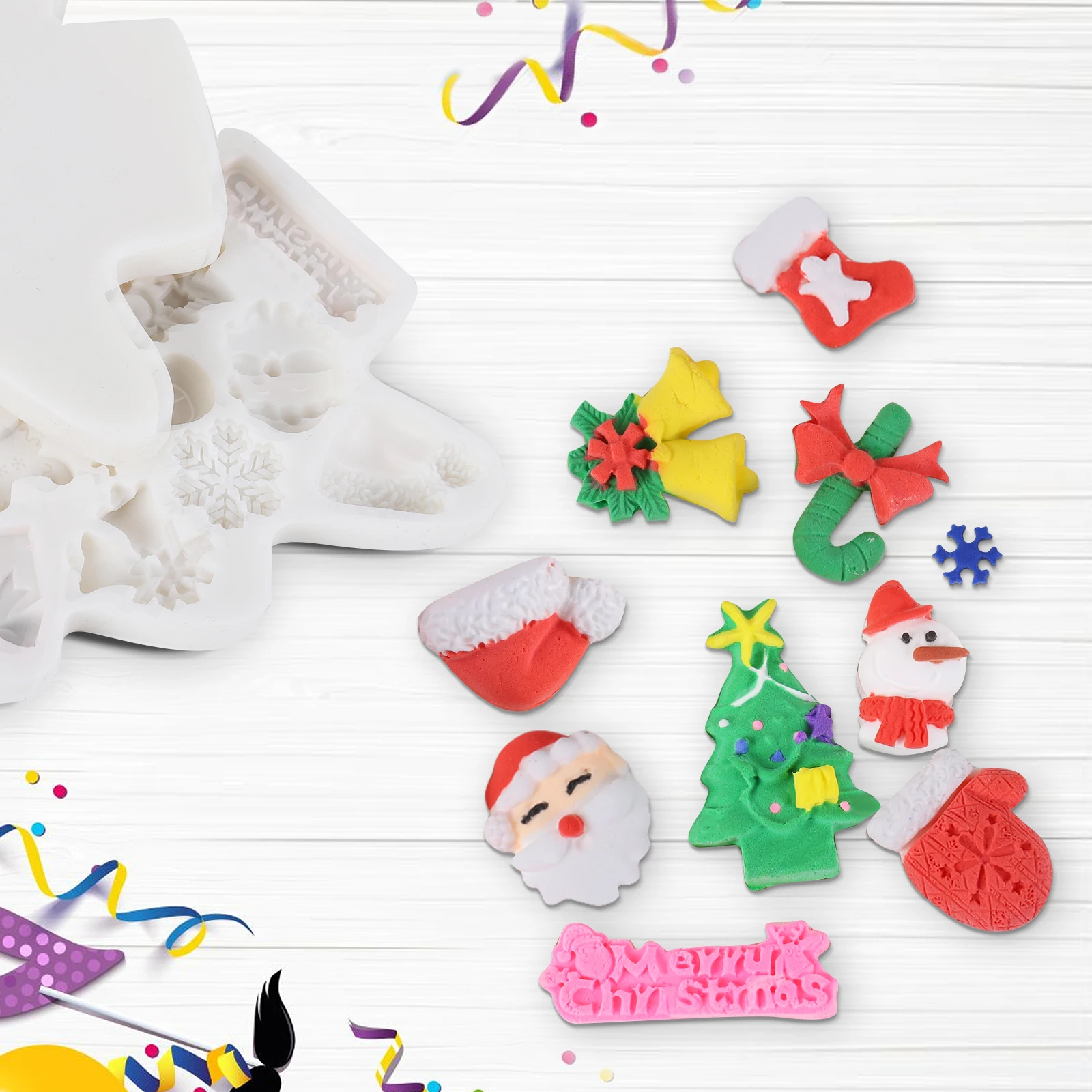 3d Christmas Silicone Sugar Turning Mold Cake Chocolate Decoration Baking Mold Tools Cake Baking Accessories