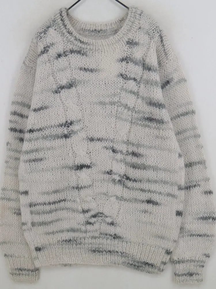 Vintage Handmade Hooked Flower Oversized Sweater Contrast Color Artistic Sle Long Sve round Ne Open Cardigan for Women