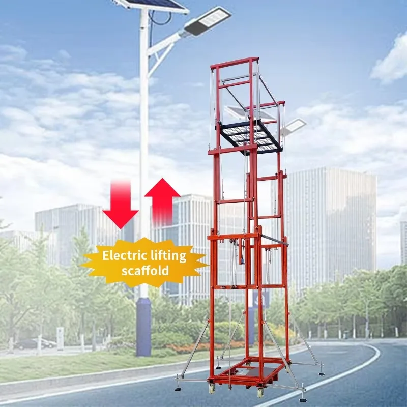 New Fold Adjustable Portable Electric Scaffold 6m 300kg 500kg Lift Platform Safety Elevator Automatic Remote Control